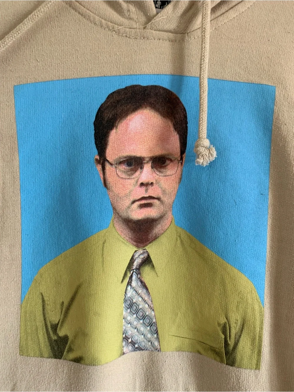 The Office Men's Dwight Schrute False Pullover Hoodie Sweatshirt Beige Ripple M
